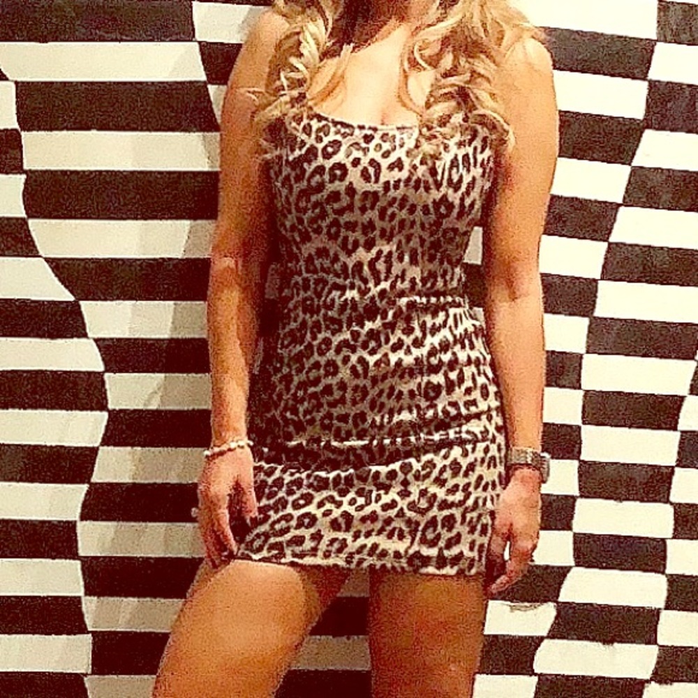 Leather Leopard Dress